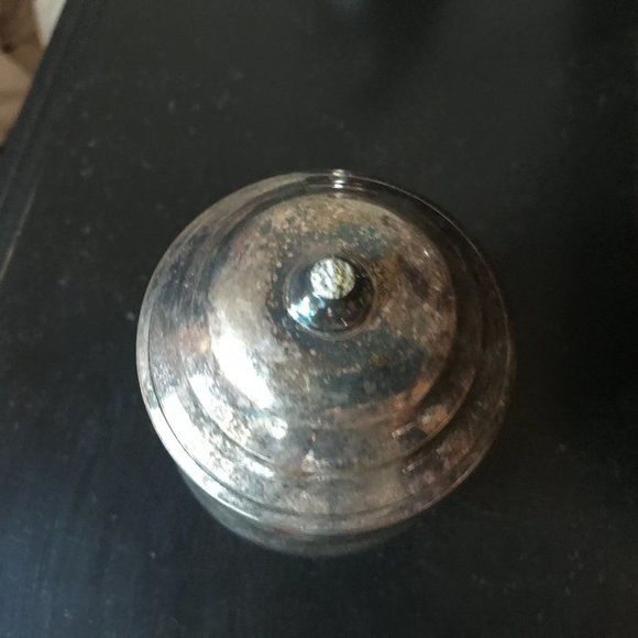 Antique Patinated Pure Silver Plated 5 Pc Tea Set w/ Black Wood Handle - Picture 13 of 15